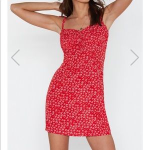 Red mini dress
